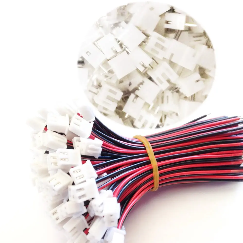 100PCS 15CM Long JST XH2.54-2P 2.54mm Pitch 2 Pin Female Connectors Kit Cable Plug Header Expansion Wire