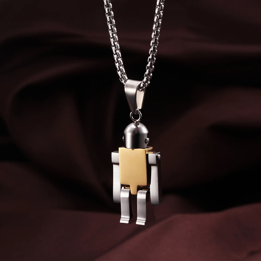 Unique 316L Stainless Steel Astronaut Style Pendants Men Women Fashion Necklaces Charms Chain Link Children Birthday Gifts