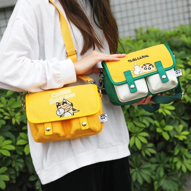 

Kawaii Anime Crayon Shin-chan Shoulder Bag Girls Canvas Crossbody Purse Student Commuter Cartoon Gift