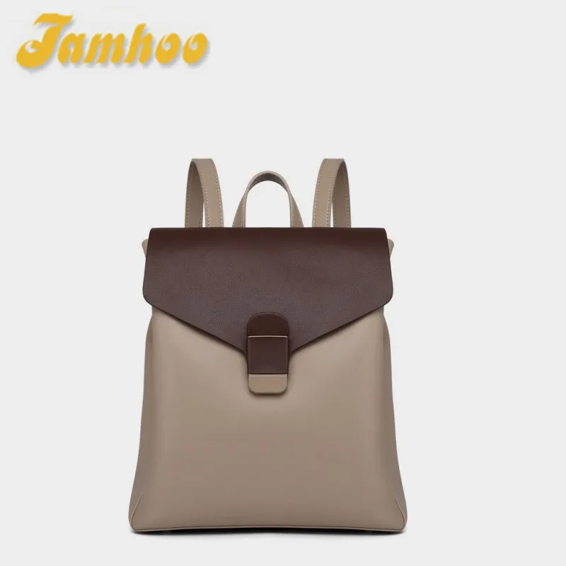 

Jamhoo 2024 Hit Color Design College Girl School Book Bag All-match Leather Women's Backpack High Quality Shoulder Bag For Women