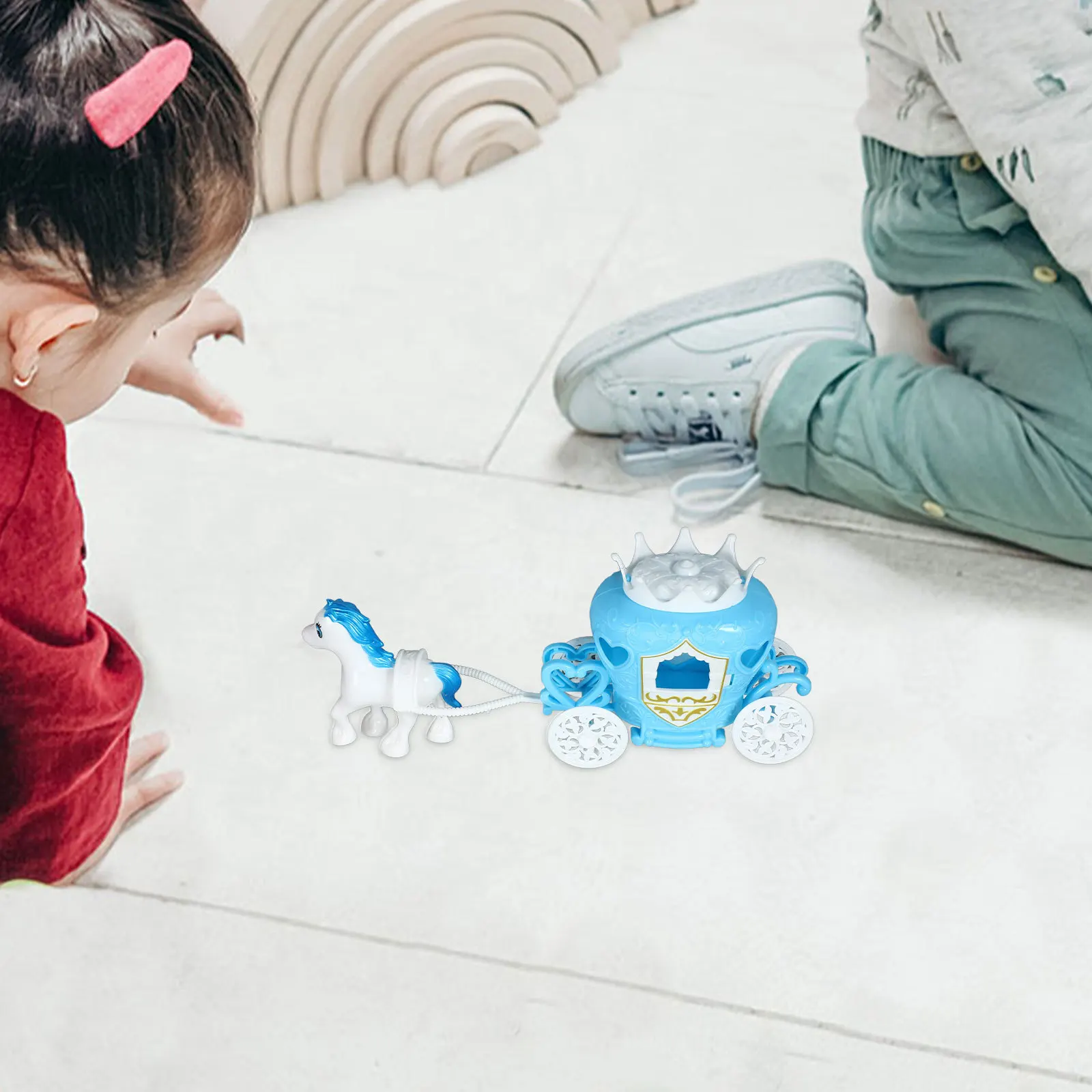 

2Pcs Plastic Pumpkin Carriage Theme Playset for Children Festive Home Decor Thanksgiving Harvest Event DIY Craft