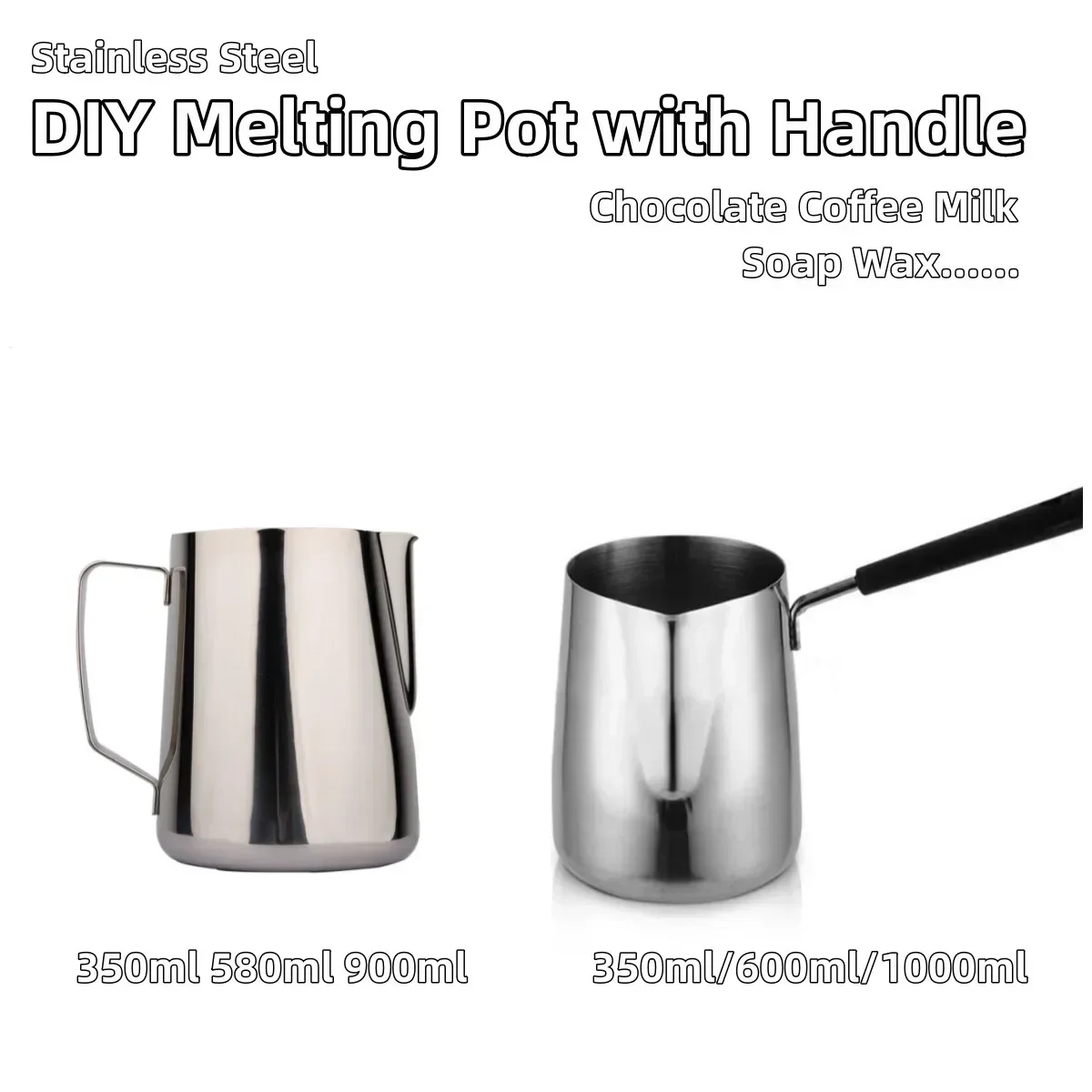 DIY Melting Pot with Inner Electroplating Scale Milk Frothing Pitcher Soap/Candle/Chocolate Melt Mug Wax Jar Coffee Cups