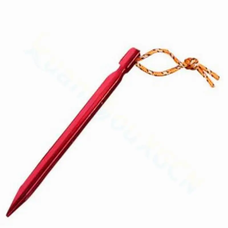 4PCS 18cm Aluminum Canopy Tri-beam Tent Pegs Garden Stakes Ground Nail Heavy Duty With Reflective Cord Hammock Camping