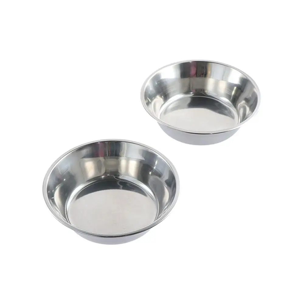 Dog Food Drinking Bowl Large Capacity Dog Bowl Stainless Steel Non-rust Cat Feeder Silver Cat Water Feeder Bowls Puppy