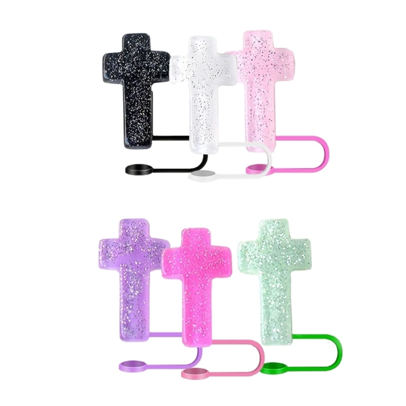 Religious Straw Lid Straw Cover Resin Texture Straw Plug for Bottles Cup Dropshipping