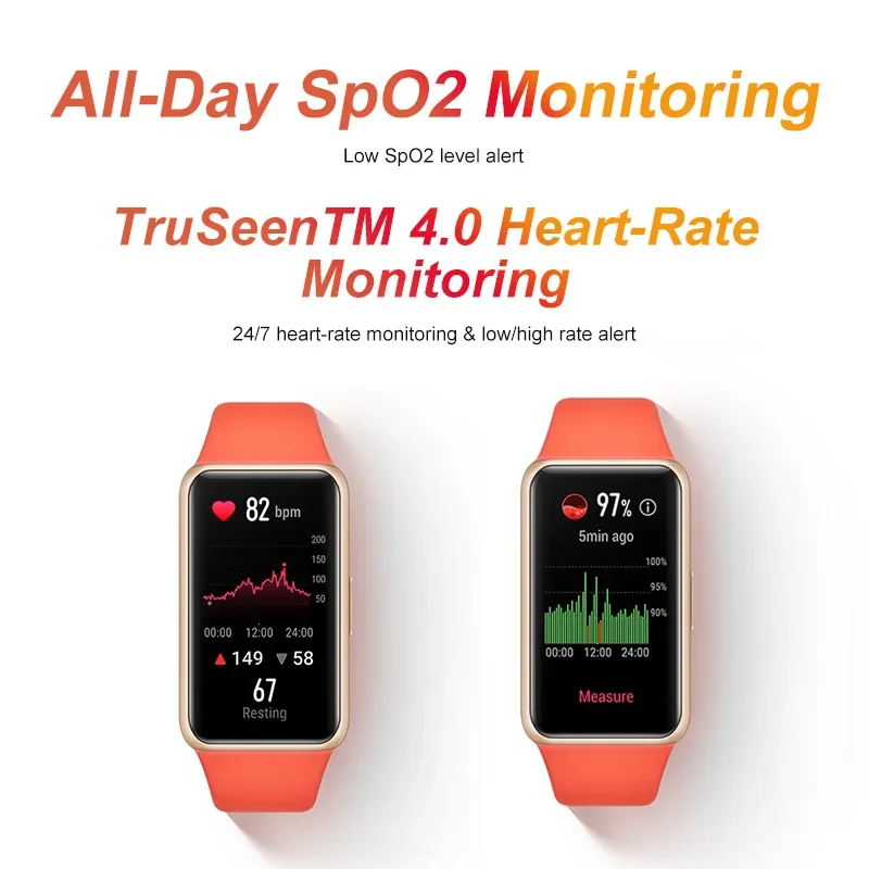 Huawei Band 6 Smartband Bloedzuurstof 1,47 ''AMOLED-band 6 Hartslagtracker Slaapmonitoring Band 6