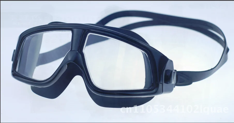 

Adult Large-Frame Anti-Fog Swimming Goggles High-Definition PC Lens Silicone Swimming Glasses Black Transparent White
