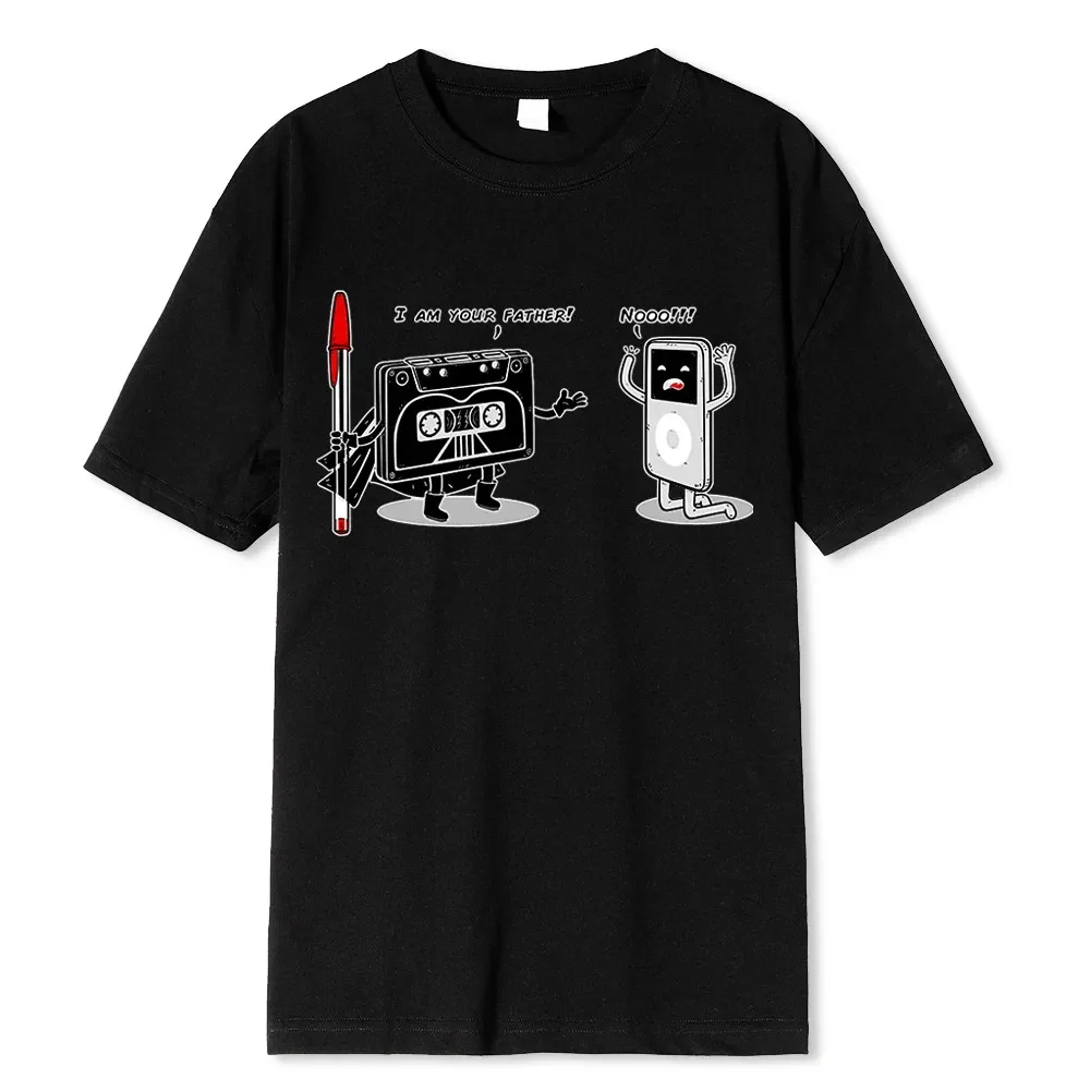 I Am Your Father Funny Vintage Printed T-Shirt For Men Women High Quality T Shirt 80s 90s Magnetic Tape MP3 Handle Tshirt 80260