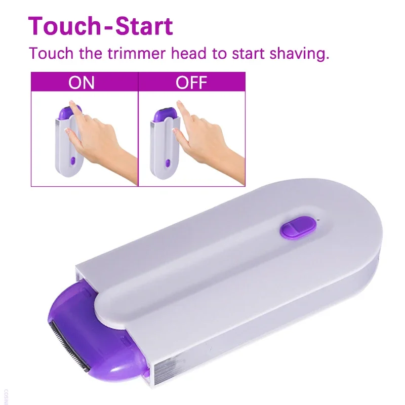 Home Use Painless Lady Electric Shaver Touch-Start Rechargeable Hair Trimmer For Women Face Leg Bikini Hand Body Electric Razor