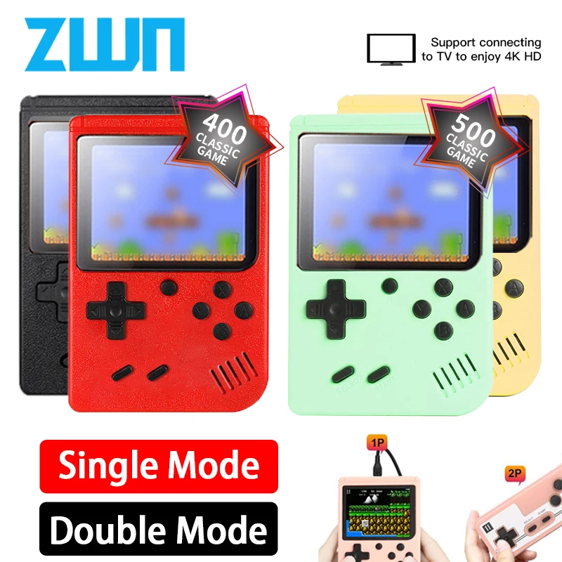 Retro Portable Mini Video Game Console Built-in 400 500 Games 8-Bit LCD Game Player AV Handheld Game Console For Kids