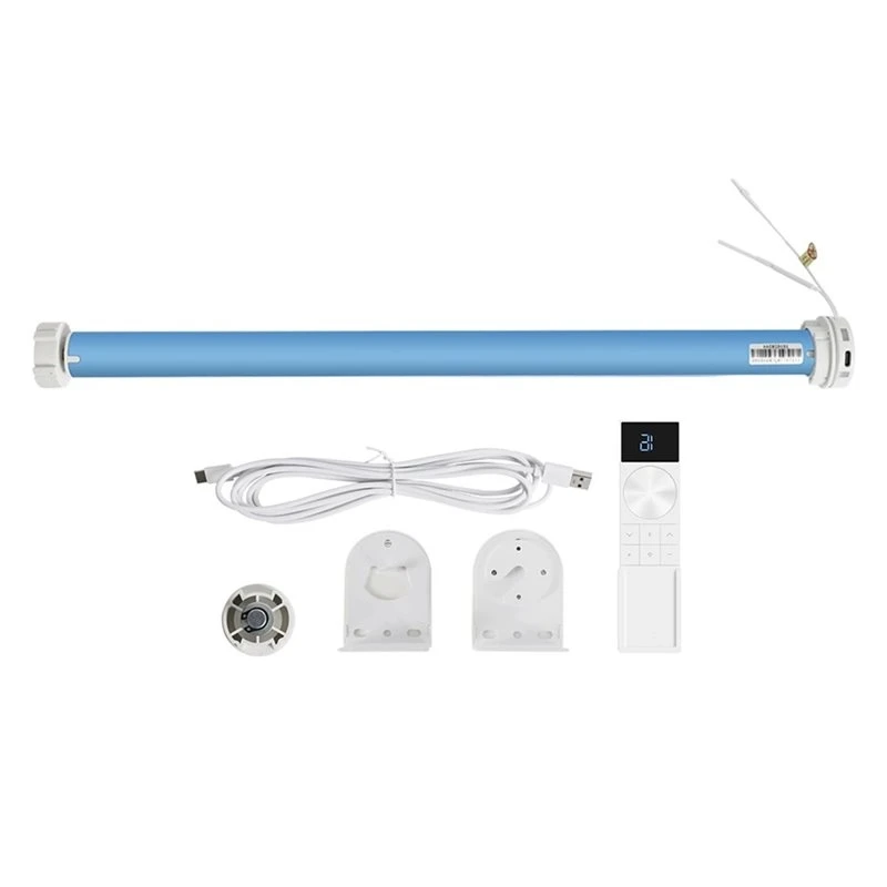 AT51-Smart Roller Shade Blinds Tuya Wifi Motor Built-In Battery Works For 37/38Mm Tube For Alexa Google Home