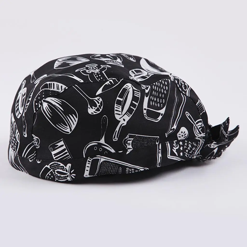 Cotton Chef Cap Unisex Headwrap Hat Kitchen Catering Head Bandana for Chefs Cooks and Bakers