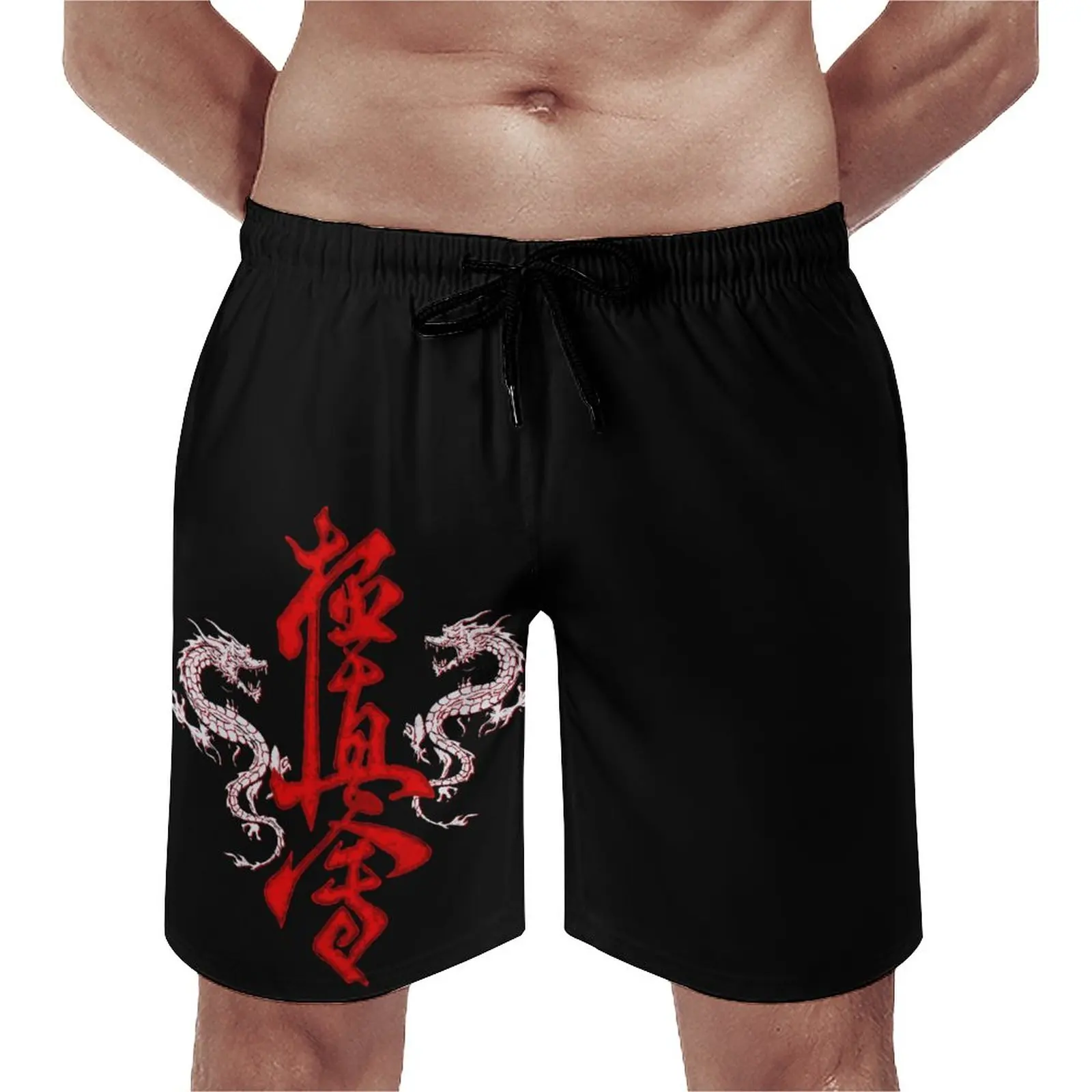 Pantalones de playa informales de Anime, camiseta de Karate Kanji, Dragons Sensei, transpirable, secado rápido, Vintage, ajustable