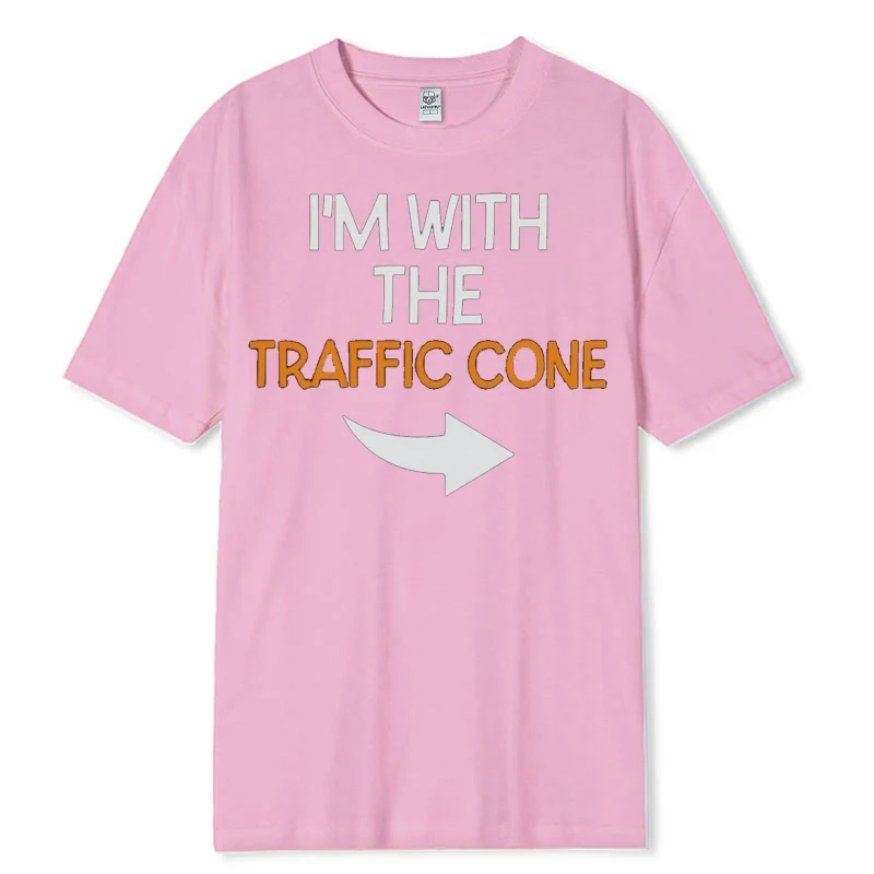 قميص الهالوين المخروطي لحركة المرور، زي الزوجين المضحك، تي شيرت قطني قابل للتنفس له ولها مع تصميم ‌   تي شيرت