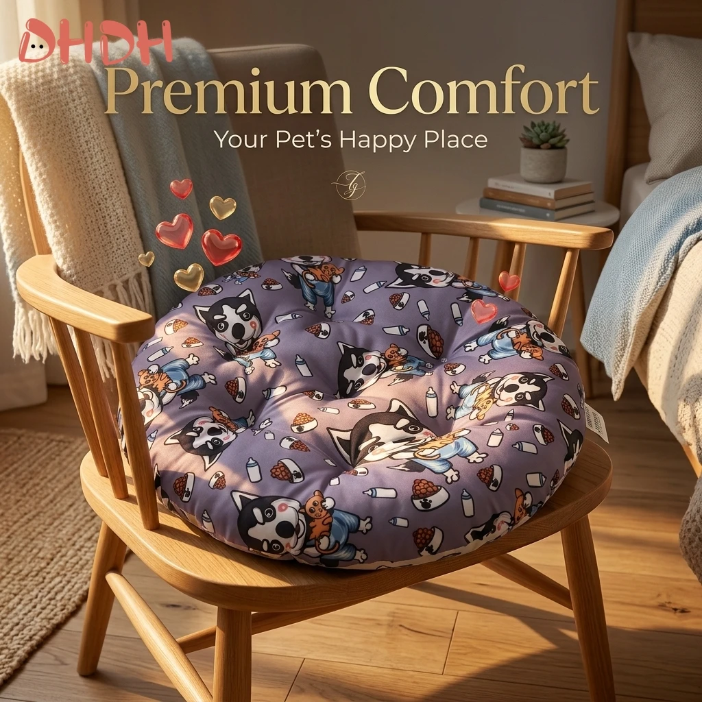 Premium Round Cushion with Enhanced Comfort Durable Waterproof Purple Color Office Chair Sofa Yoga Floor Mat Decor Seat Cushion