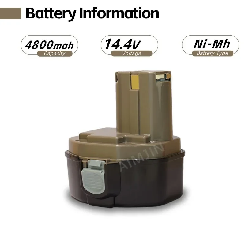 

original 14.4V NI-MH 4800mAh Replacement Battery for Makita Battery 14.4V PA14 1420 1422 1433 1434 1435 1435F 192699-A