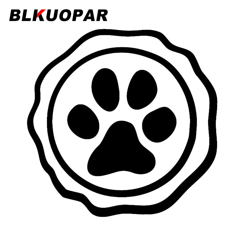 

BLKUOPAR Dog Paw Print Circle Seal Pattern Car Stickers Sunscreen Funny Die Cut Decal Personality Motorcycle Trunk Car Styling
