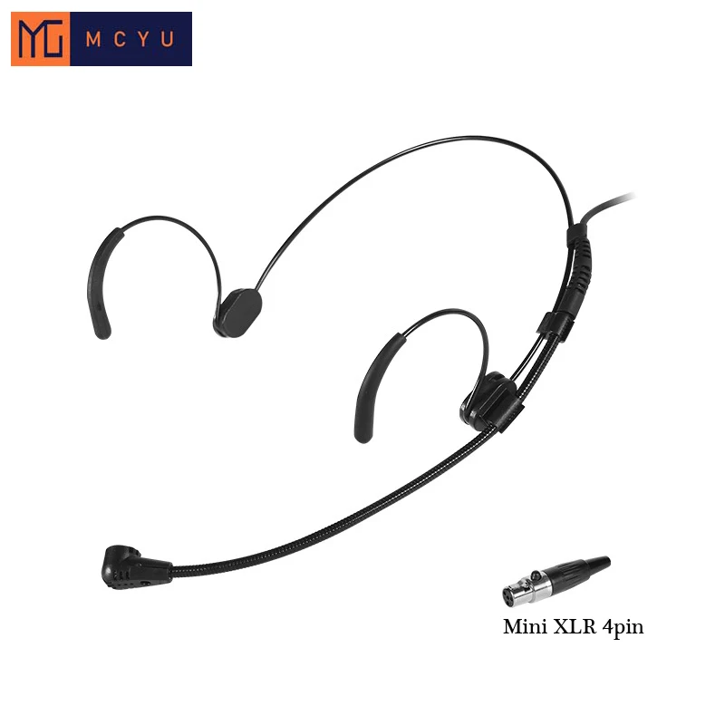 Profesyonel kulaklık siyah kablolu kondenser mikrofon kablosuz verici mikrofon 3.5mm Stereo vidalı kriko Mini XLR 3pin 4pin