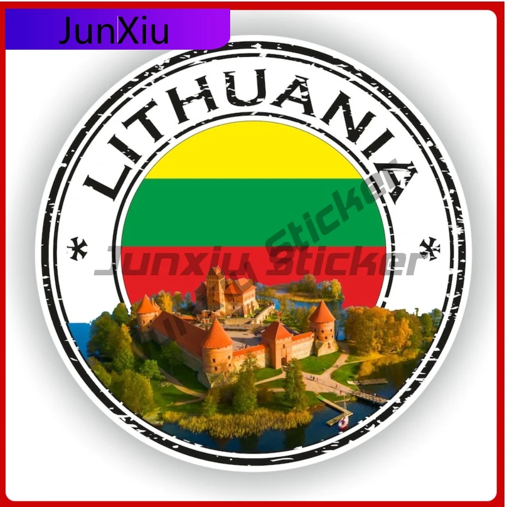 

Lithuania Seal Sticker Round Flag Creative Waterproof Vinyl Decal Decoration for Phone Bumper Guitar Truck Window