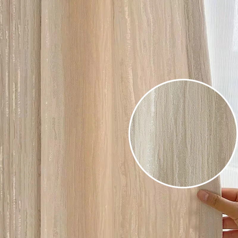 

1PC Light Luxury Cream Texture Curtain for Living Room Chenille Drape Soft Window Bedroom Shading 80% Hotel Blinds #E