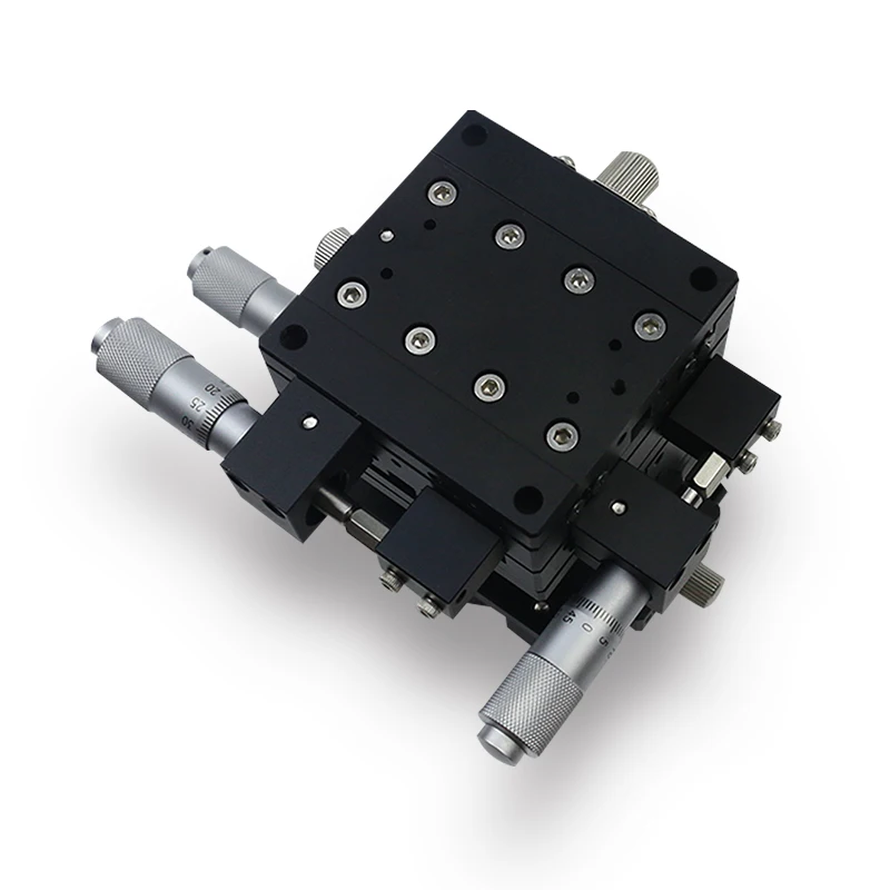 axis 60*60mm manual displacement fine adjustment platform, four-axis direction combination guide XYZR60-L rotary slide