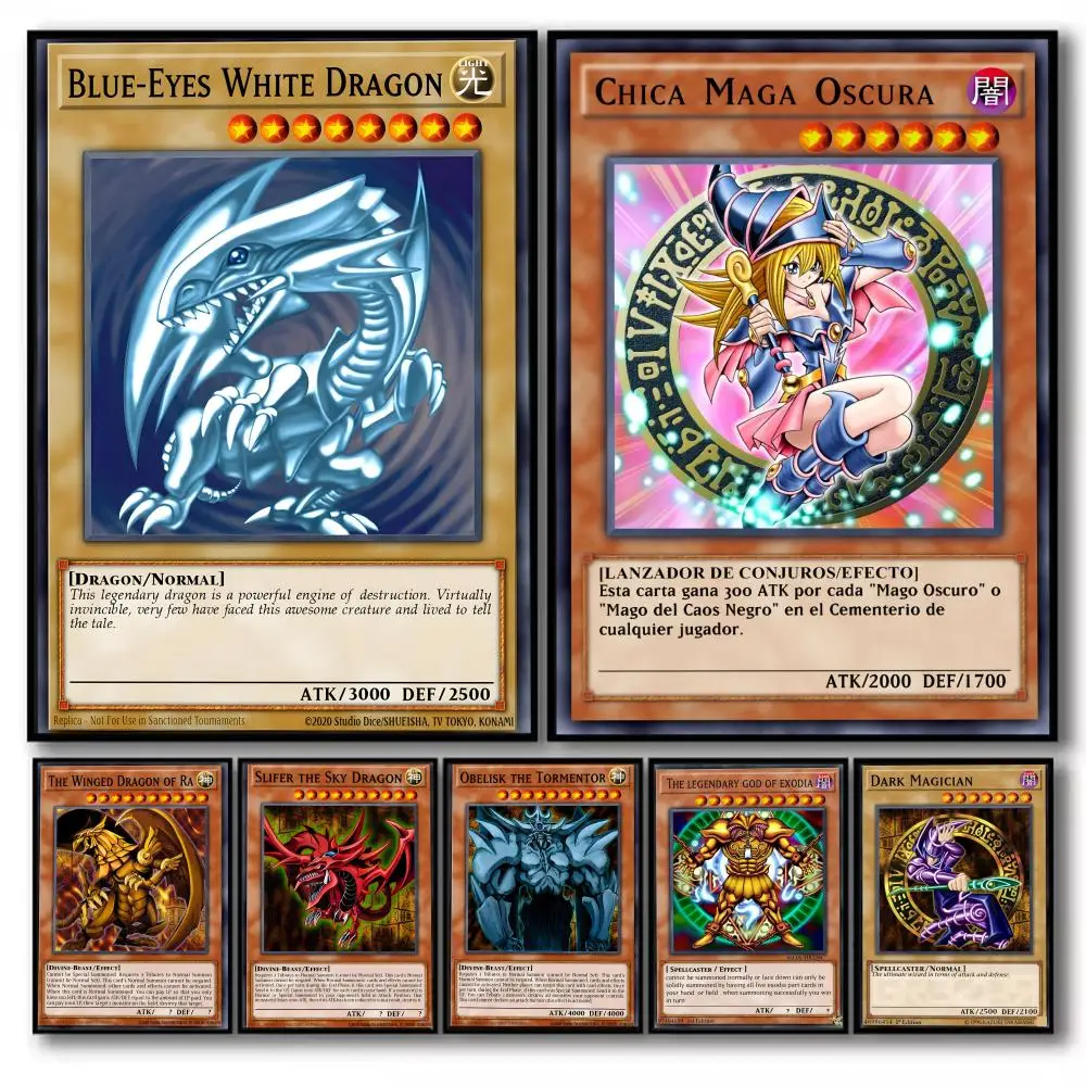 Y-YU-GI-OH Y-YUGIOH Poster Stickers Self-Adhesive Painting Mural Decor Wall Decals for Bedroom Living Room Home HD Gift