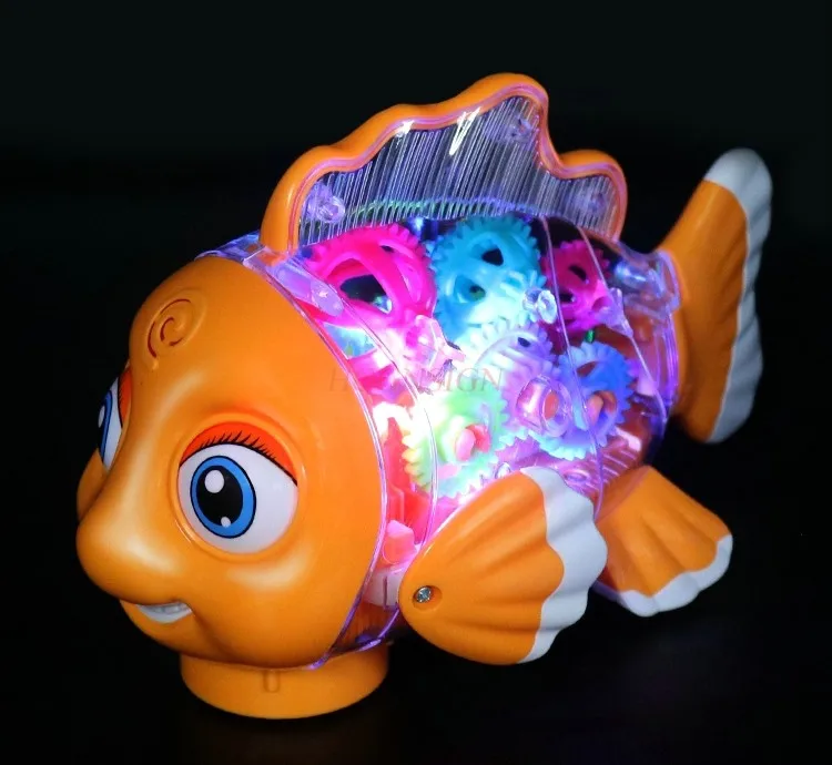 Rompecabezas para niños de 0 a 3 años, juguete eléctrico para educación temprana, pez como regalo para niños