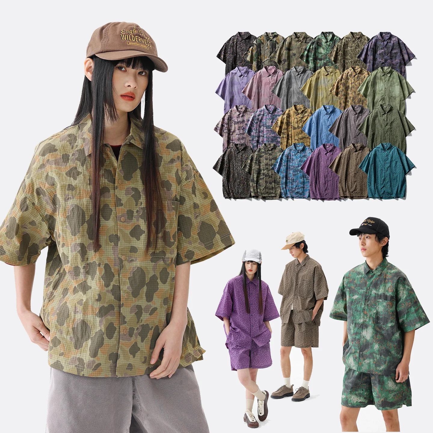 Sommer Im Freien Leichte Quick Dry Shirts Männer Frauen Mode Streetwear Print Lose Casual Kurzarm Shirts Oversize Blusen