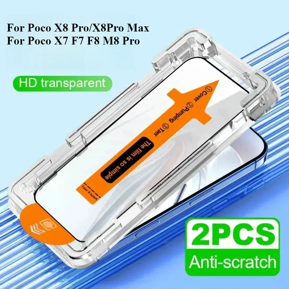 1-3PCS 9H Dust Free Tempered Glass for Xiaomi Poco X8Pro Max