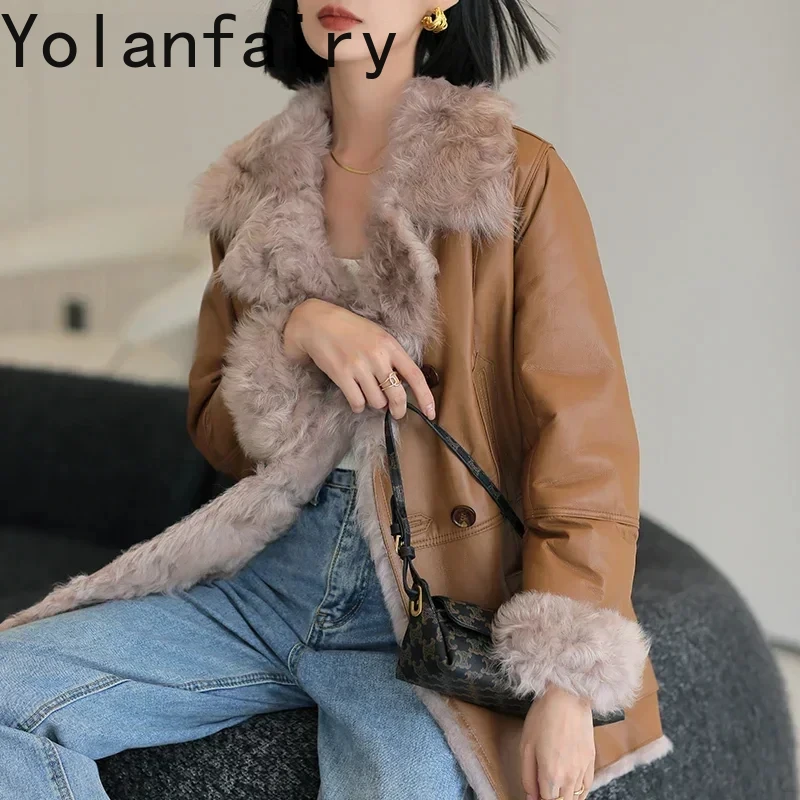 

Real Wool Fur Coat Women Luxury Winter 2024 Genuine Sheepskin Leather Jacket Korean Fashion Fur Coats Chaquetas Para Mujeres