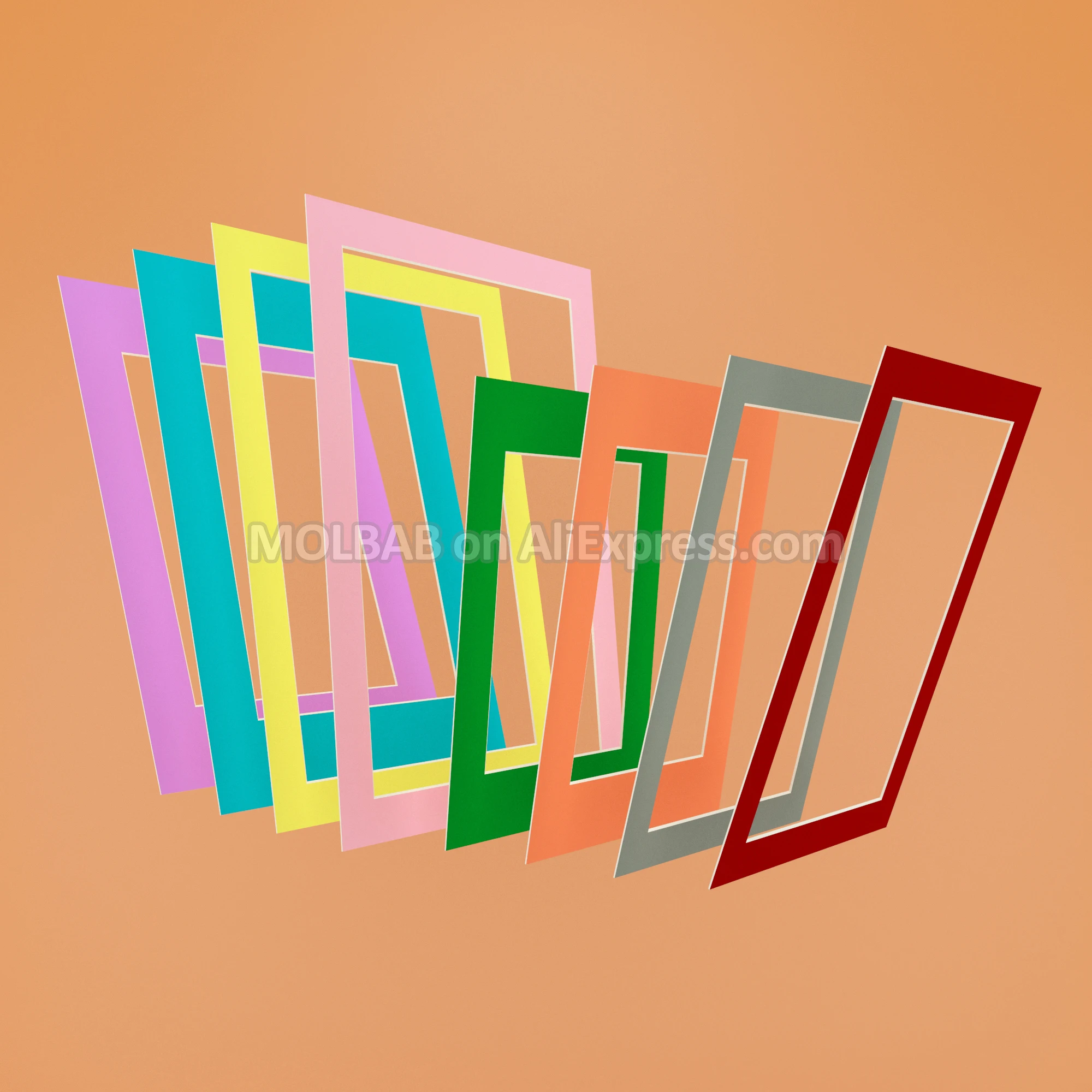 A3A4A5 Photo Mats Dark Red/Gray/Orange/Green/Pink/Yellow/Blue/Purple Paperboard Mounts For Picture Frame Passe-Partout 12PCS/Lot