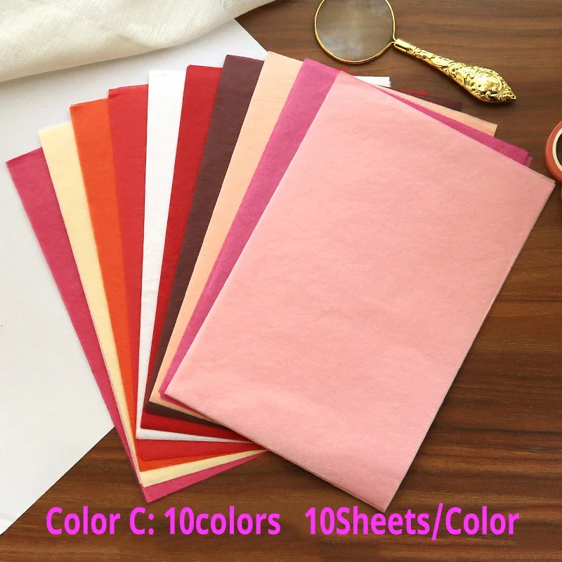 210*140mm A5 100sheets/bag Colorful Tissue Paper Wrapping Craft Paper DIY Kid Gift Folding Handmade Paper Party Decor