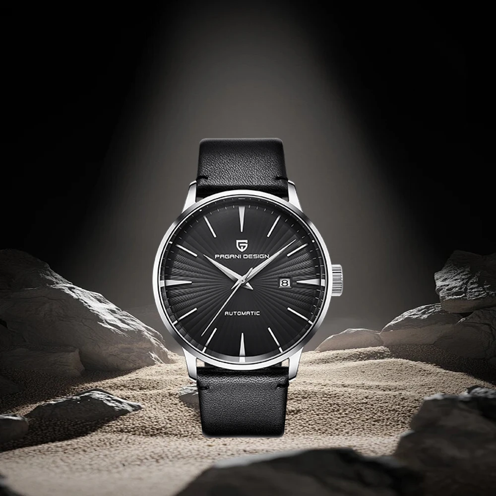 PAGANI DESIGN 2025 Nowy Męski Zegarek Automatyczny Mechaniczny Biznesowy Uniwersalny Styl Skórzany Pasek Szkło Hardlex Wodoodporny