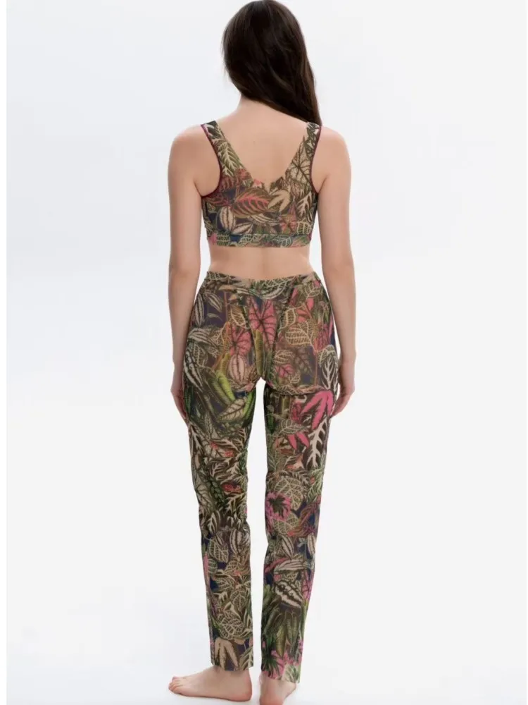 3 Piece Retro Bikini Printed Fashion Swimsuit And Cover Up Pants Tight Women's Bandage Summer Beach Luxury Elegant 2025