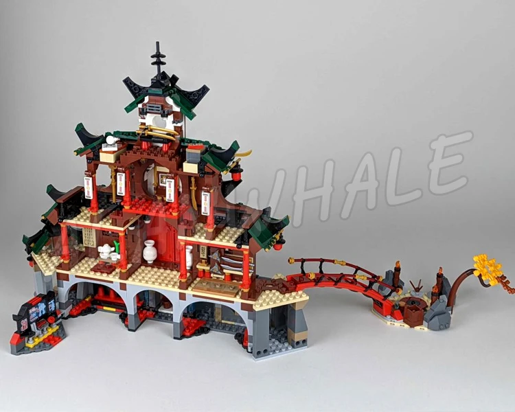 1394pcs Shinobi 3-tiered Dojo Temple Tearoom Workshop Rammer Vehicle Mech 82208 Building Blocks Toys Compatible With Model