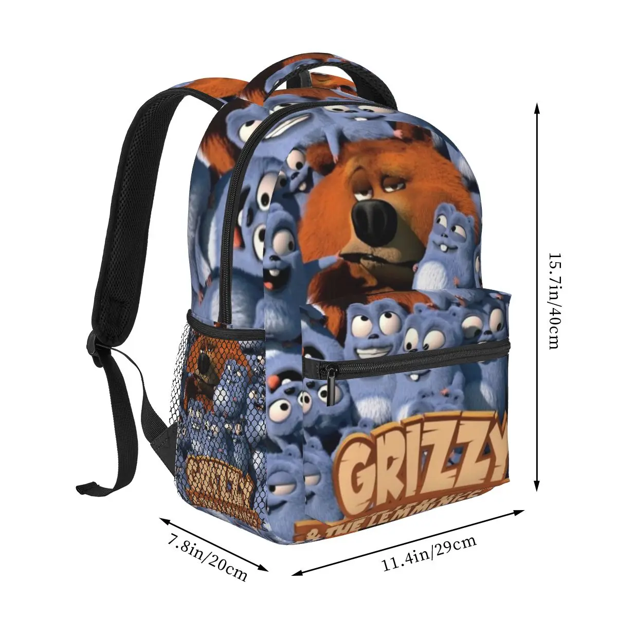 Grizzy e The Lemmings personaggi dei cartoni animati zaini ragazzi ragazze Bookbag borsa da scuola per bambini borsa a tracolla zaino per Laptop cartone animato