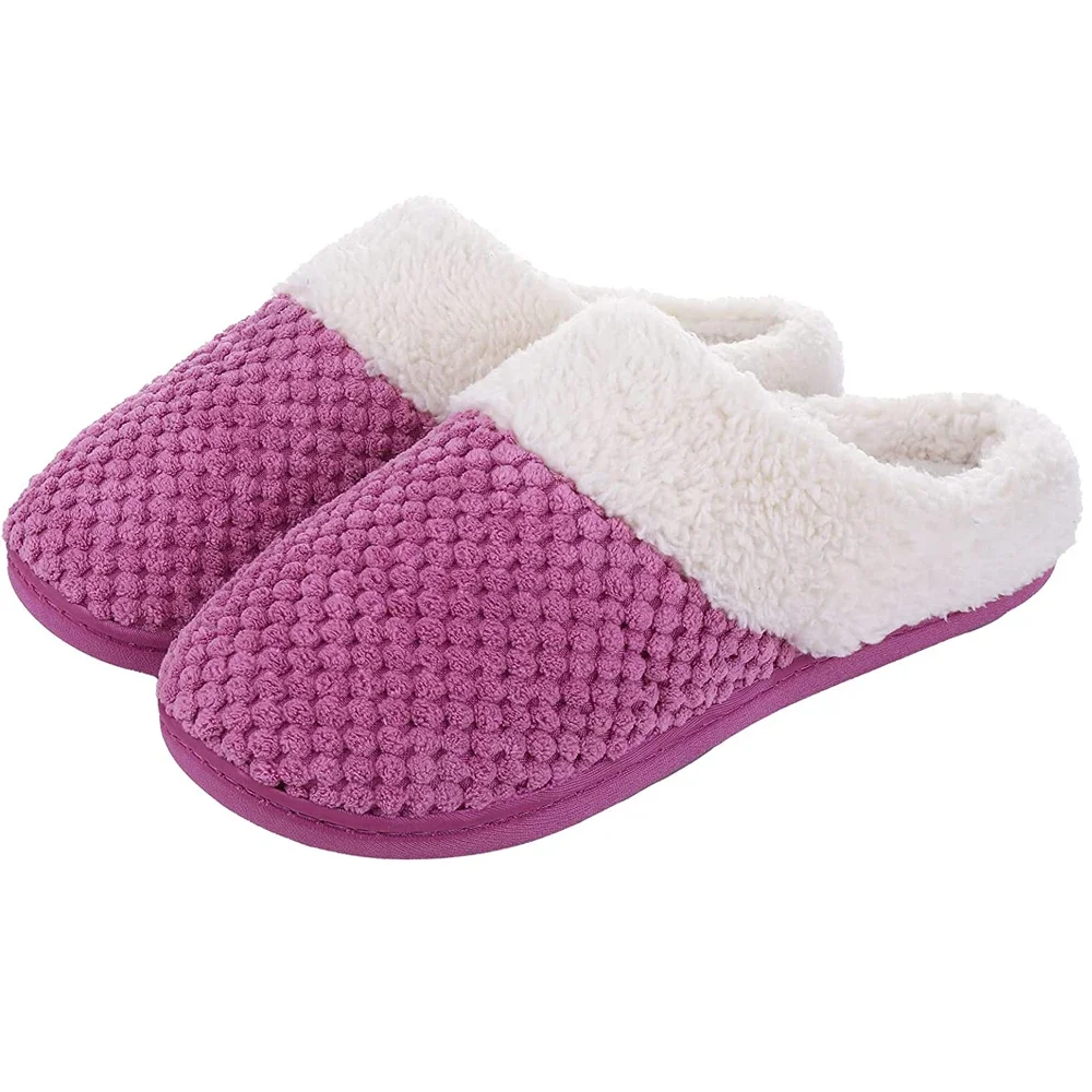 Goosecret Winter Fur House Slippers For Women Men Indoor Soft Comfort Fleece Lined Plush Flat Slipper Bedroom Casual Cotton Shoe