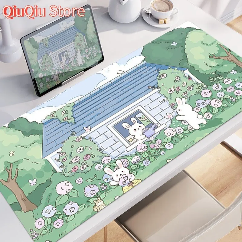 Mouse Pad Girls Oversized Spring Grass Fresh Green Wristband Comfortable Desktop Pad Workplace Gaming Dormitory Table Pad