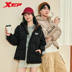 Xtep Duck Down Jacket For Men And Women Winter Sporty Hooded Coat Keep Warm Lightweight Soft Cozy Fuzz Tops 876427190042