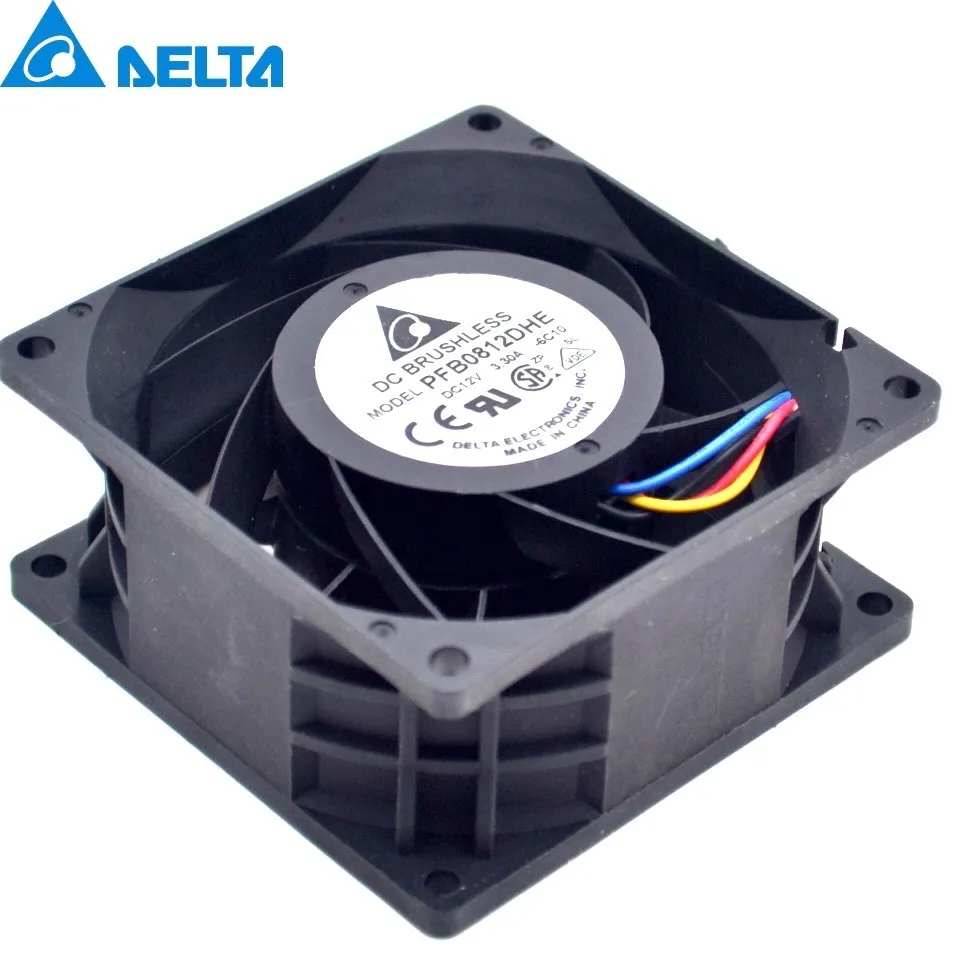 New 8CM 80mm high speed automotive supercharger conversion 3.3A 12v PFB0812DHE cooling fan violence 80 * 80 * 38mm for Delta