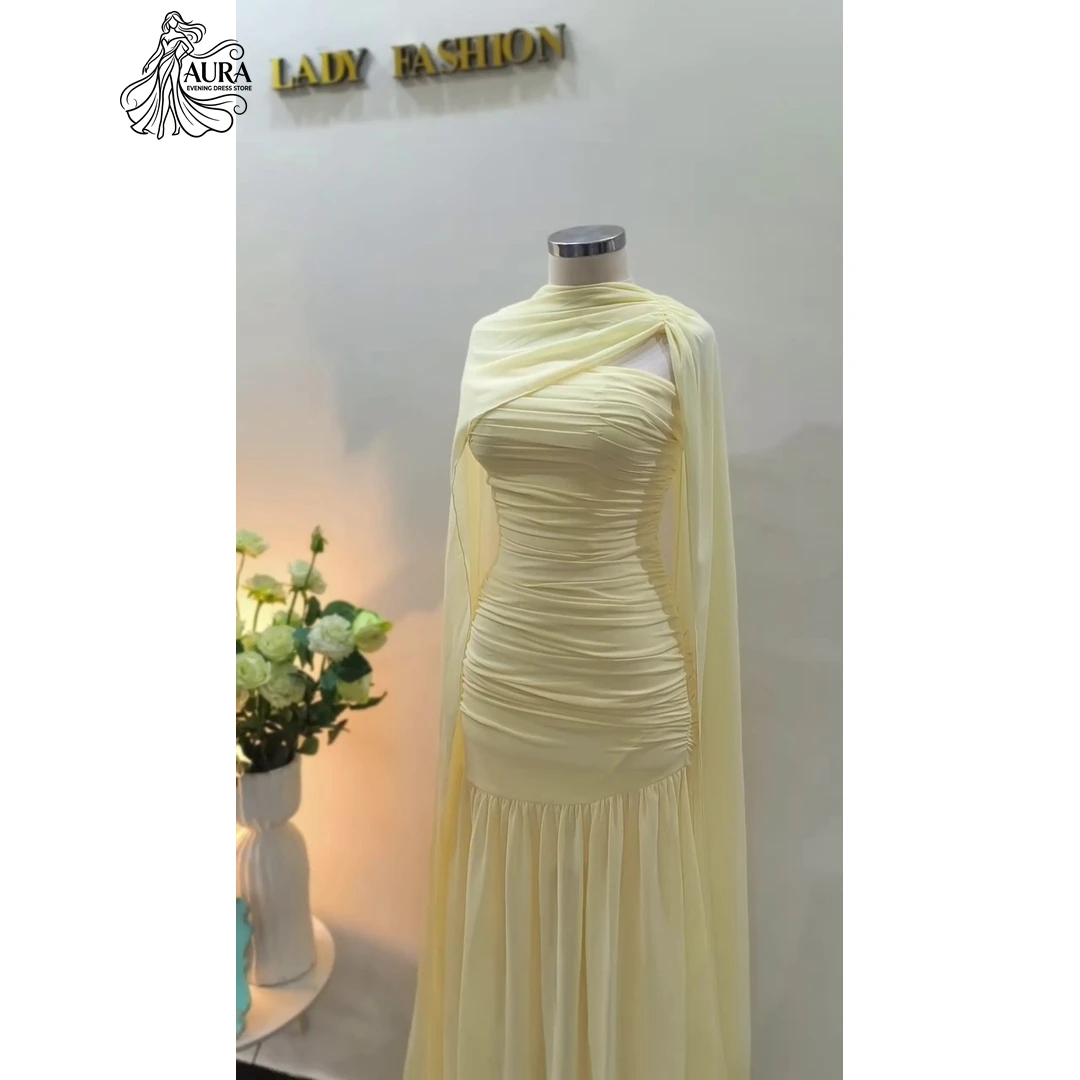 

Aura Royal Blue Prom Dresses Luxury Women's Elegant Party Dress Shawl Luxurious Evening Dress 2026 Woman Custom Made A Word Day
