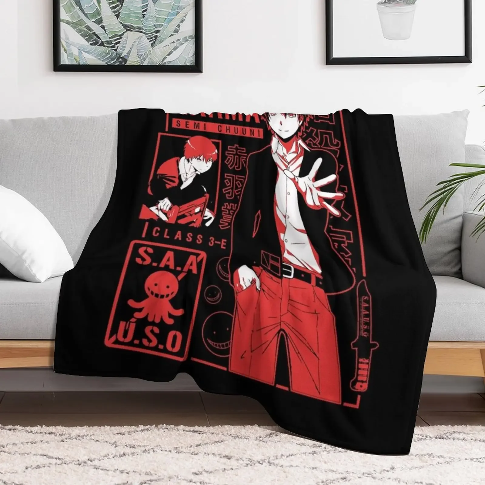 KARMA AKABANE Classic Throw Blanket blankets and throws Decorative Sofas Extra Large Throw Blankets