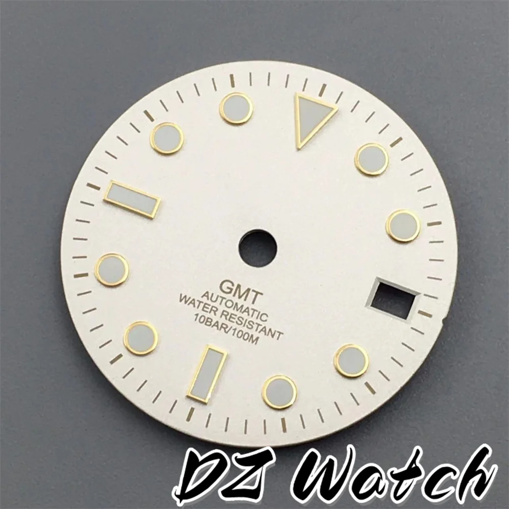 DZ 29mm quadrante bianco blu rosso verde GMT Mark Dial Green Luminous Fit NH34 movimento accessori per orologi strumento di riparazione