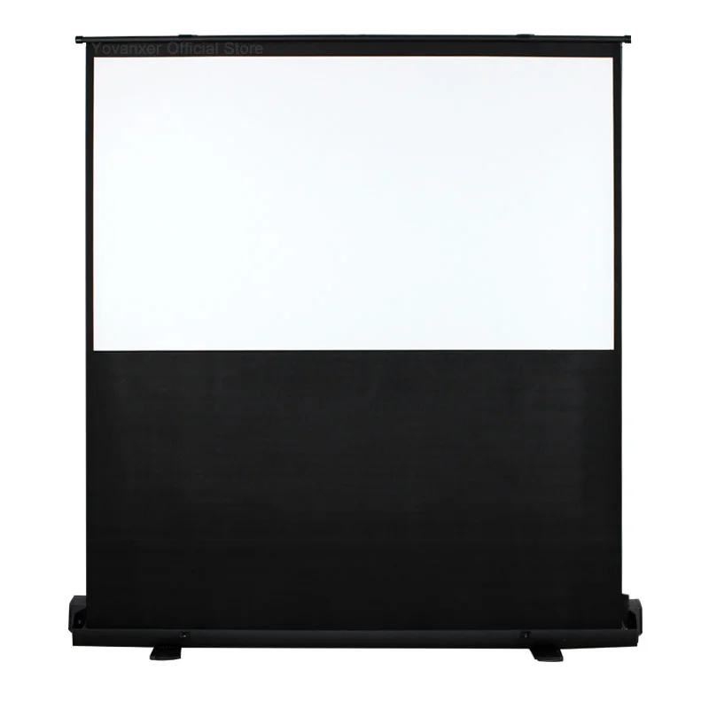 Portable Floor Standing Pull Up Projector Screen 16:9/4:3 For Theater Conference Outdoor 4k  Default to White Fiber Glass