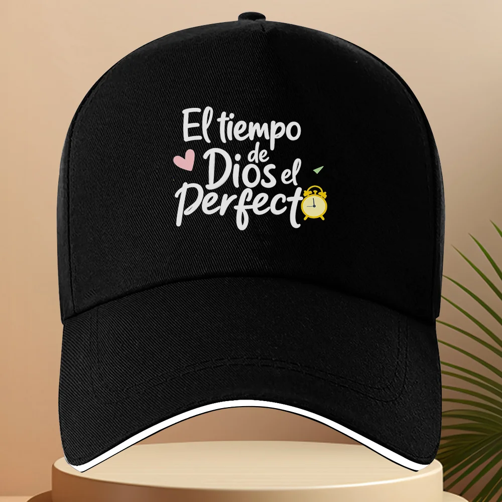 

1pc God'S Perfect Moment Baseball Cap | Sandwich Brim, Stylish Travel Hat, Adjustable, Unisex, Trucker Hat, Lightweight, Non-Str