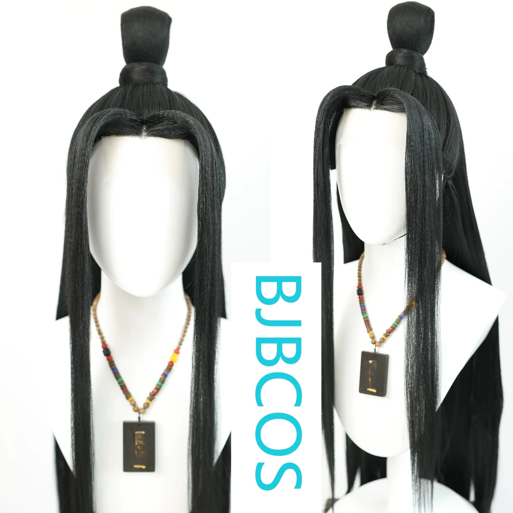 

[Styled Wig]Ashes of the Kingdom‌ Black Lace Front Wig COS Zhang Fei wig set, antique style, other characters to picture