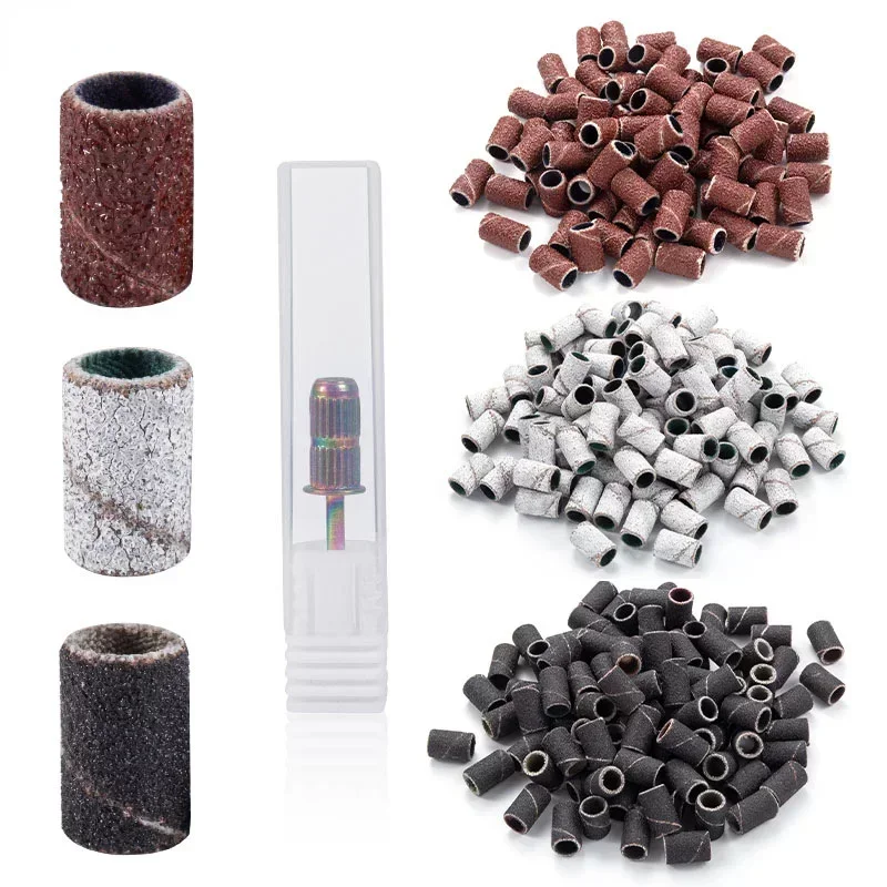 Nail Drill Bits Sanding Bands for Electric Machine 180/120/80# Grit Nail Drill Grinding Bit Files Pedicure Manicure Tool