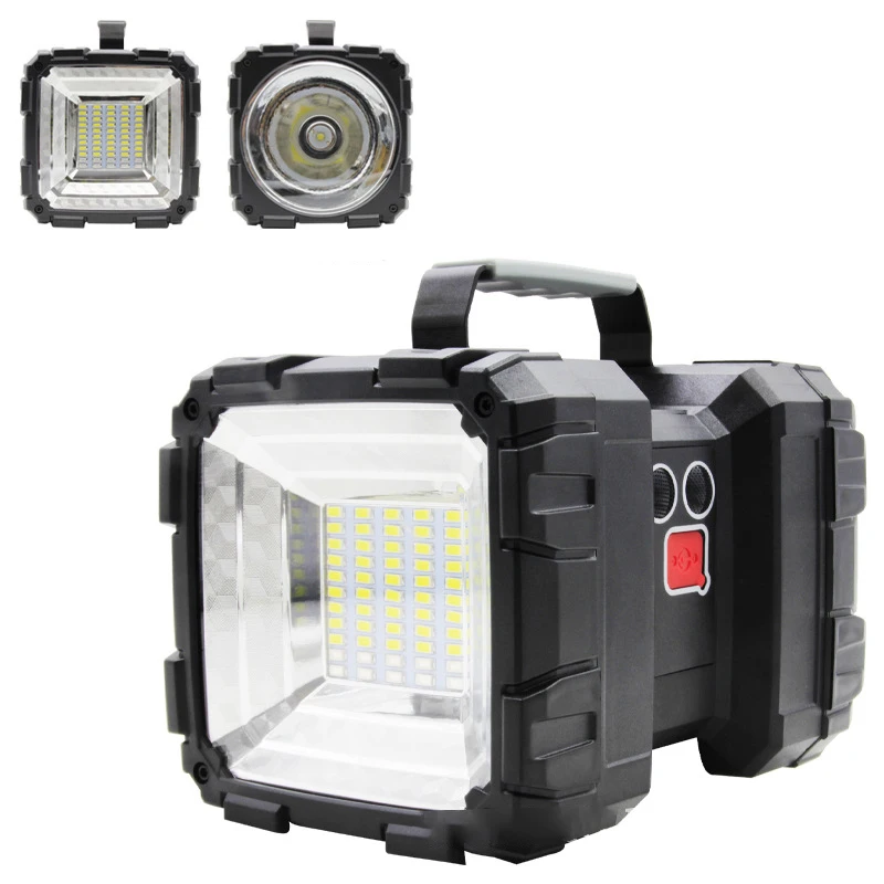 200000LM Rechargeable Double Head Spotlight Led Lantern Handheld Large Floodlight Flashlight Super Bright Outdoor Searchlight image 2