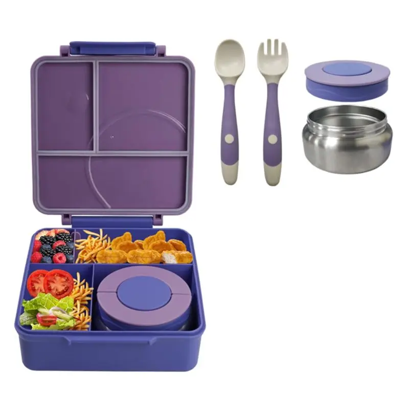 

【PASSIONE】Термос для детей, контейнер для горячей еды, 8 унций, герметичный контейнер для супа с 4 отделениями для школы и путешествий A