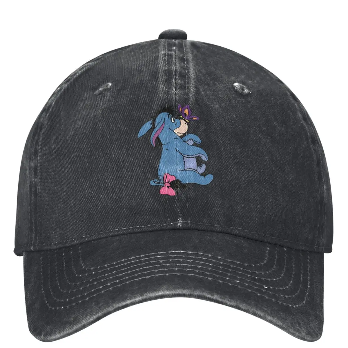 Winnie The Pooh Eeyore Denim Baseball Cap Tennis Skate Trucker Hat Spring Unisex Men Trendy Sun Visors Baseball Caps